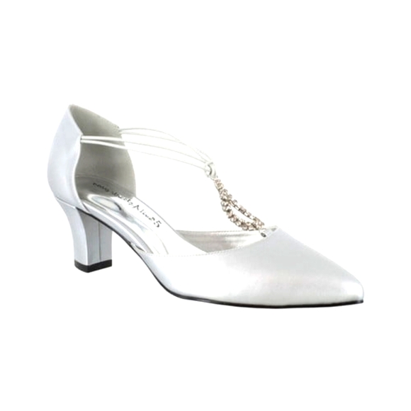 Easy Street Woman's Moonlight Evening Pumps Heel Size 9 Silver - Picture 6 of 6